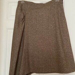Banana Republic Assymetric  Brown Skirt sz 10 54% Wool Lined Zipper Italy